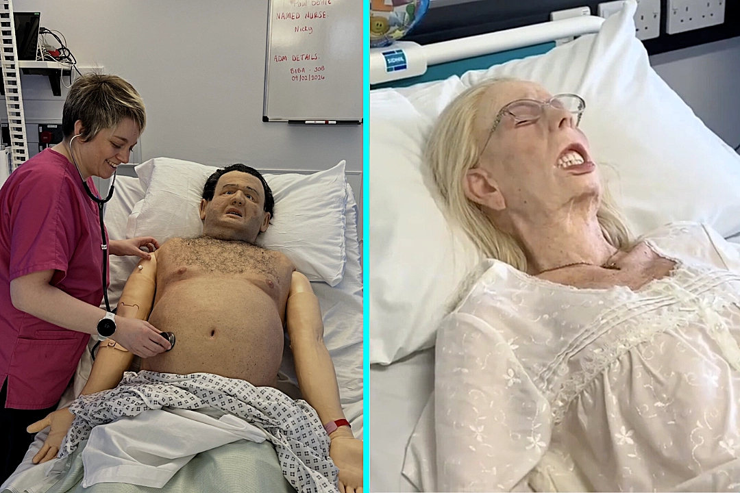 Creepy hospital dummies that can blink, breathe and have seizures have gone viral online - racking up nearly 650,000 hits and leaving viewers seriously spooked before bed.
