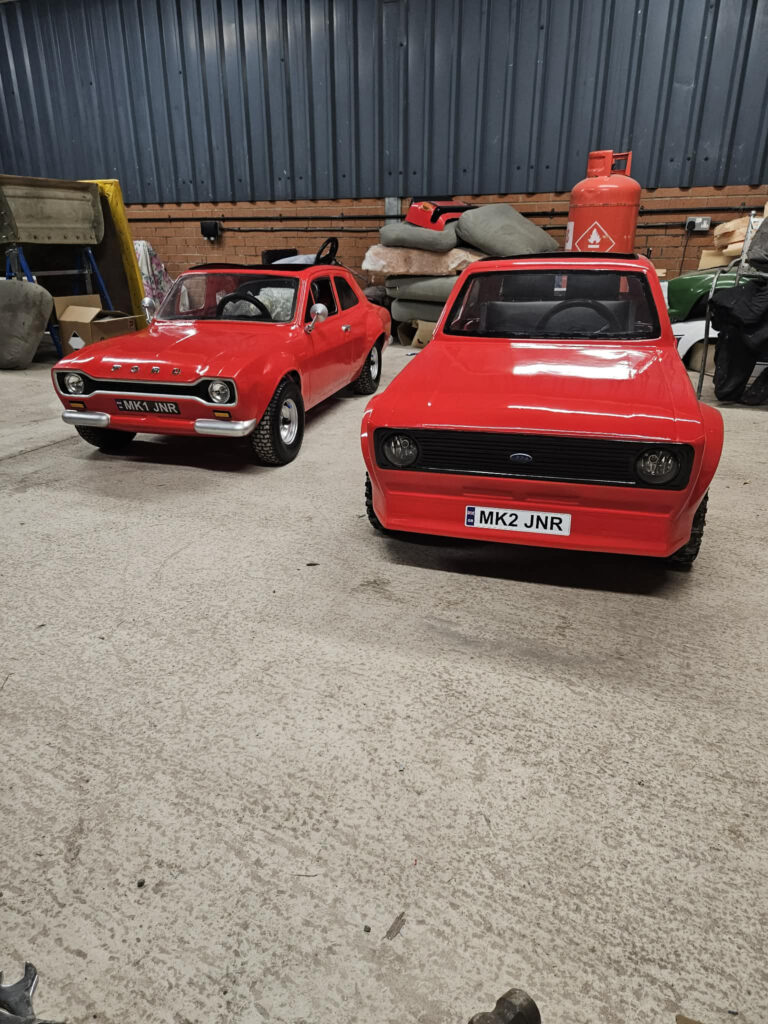 A dad builds £5,000 miniature cars and lets his six-year-old son test drive them, with the stunning half-scale motors wowing fans online with their realism.