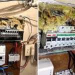 An electrician found black ‘eggs’ on a fuse board, only to discover it was insulation and foam from a DIY fail, creating a serious fire hazard in the Surrey home.