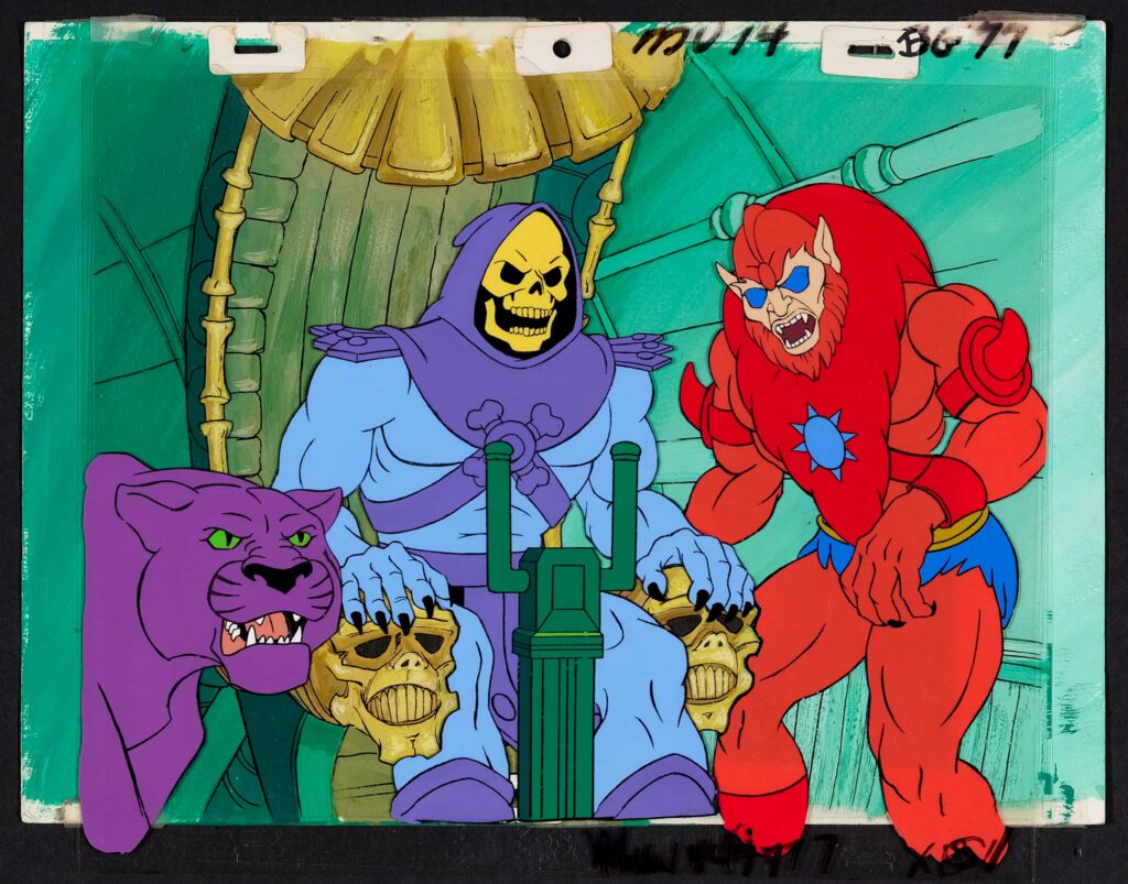 Original animation cels from The Simpsons including Homer strangling Bart scene from Treehouse of Horror XII head to auction with prices starting around £1,000.