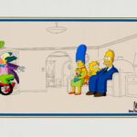 Original animation cels from The Simpsons including Homer strangling Bart scene from Treehouse of Horror XII head to auction with prices starting around £1,000.