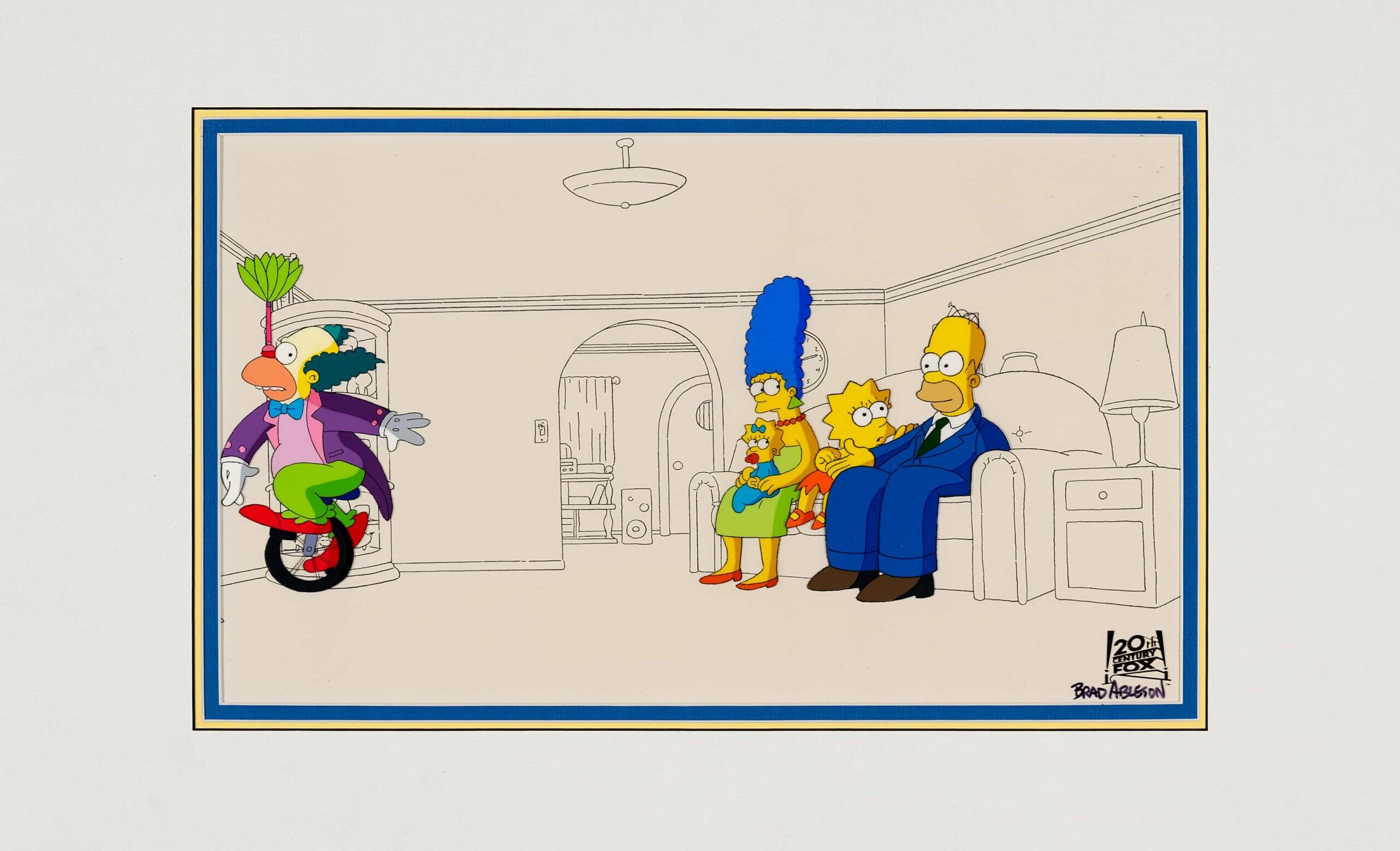 Original animation cels from The Simpsons including Homer strangling Bart scene from Treehouse of Horror XII head to auction with prices starting around £1,000.