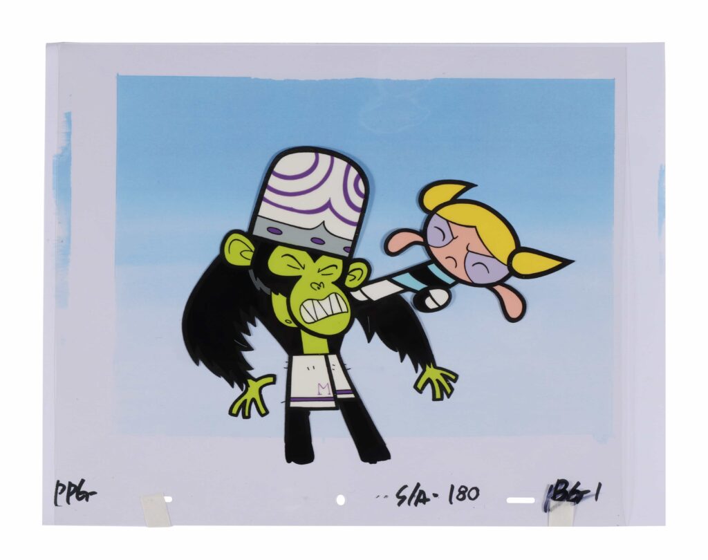Original animation cels from The Simpsons including Homer strangling Bart scene from Treehouse of Horror XII head to auction with prices starting around £1,000.