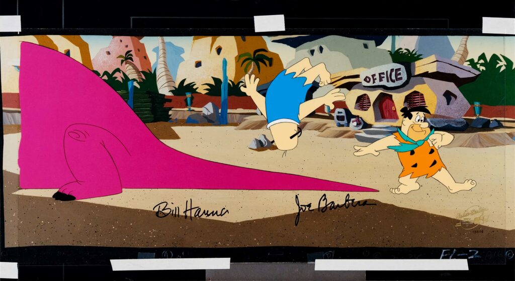 Original animation cels from The Simpsons including Homer strangling Bart scene from Treehouse of Horror XII head to auction with prices starting around £1,000.