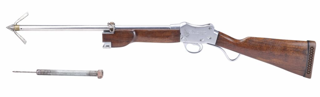 The harpoon gun used by Quint in the 1975 blockbuster Jaws is heading to auction for £370,000, alongside rare props from Star Wars and Gladiator.