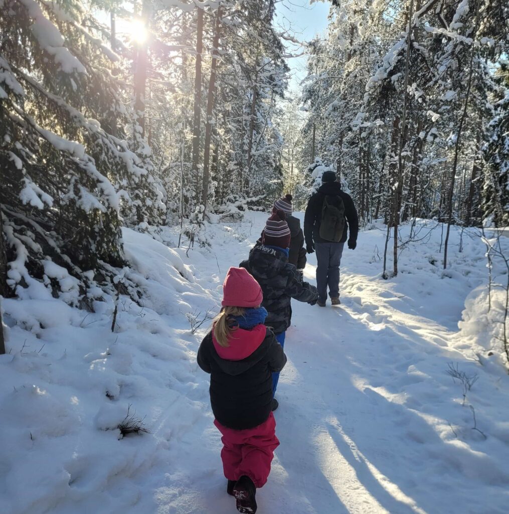 A family flew to Helsinki for a 24-hour adventure, exploring snowy forests and reindeer parks before returning home in time for school the next morning.