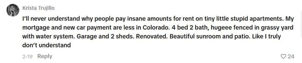 A dancer in New York pays nearly $4,000 a month to share a tiny cubicle sized apartment, saying the sky high rent is worth it while she chases her dream career.
