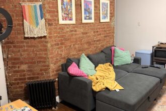 A dancer in New York pays nearly $4,000 a month to share a tiny cubicle sized apartment, saying the sky high rent is worth it while she chases her dream career.