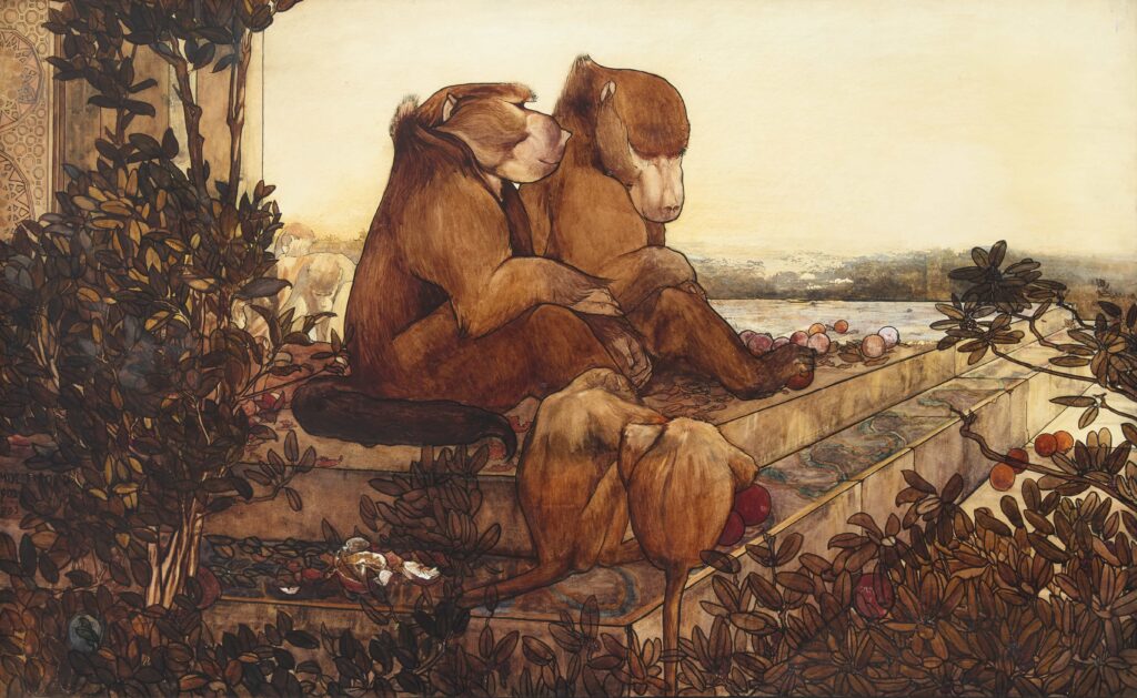 Two long-lost Jungle Book illustrations rediscovered in a London home stunned auctioneers, smashing estimates in a fierce bidding war and selling for a combined £130,480.