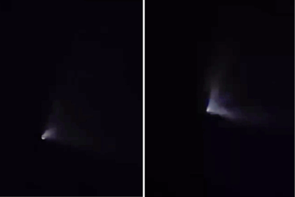 A jellyfish-shaped light streaking across the sky in Darjeeling has baffled witnesses, sparking UFO fears as others suggest it may be linked to a distant rocket launch