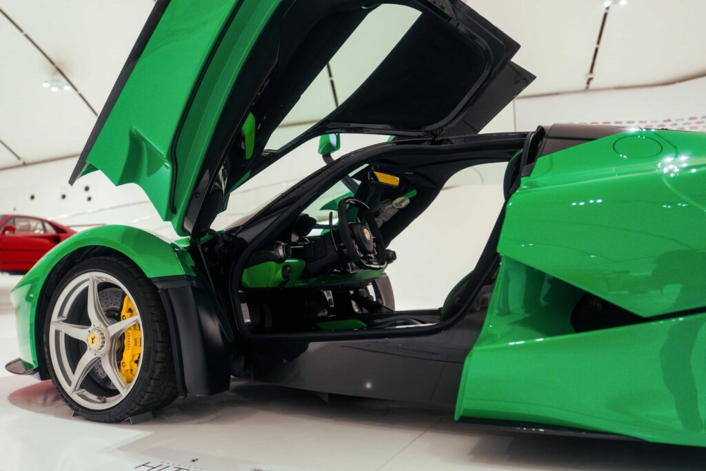 A one-of-a-kind bright green Ferrari LaFerrari once owned by Jamiroquai frontman Jay Kay has gone on sale for nearly £4 million after covering just 7,000 miles.