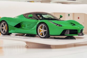 A one-of-a-kind bright green Ferrari LaFerrari once owned by Jamiroquai frontman Jay Kay has gone on sale for nearly £4 million after covering just 7,000 miles.