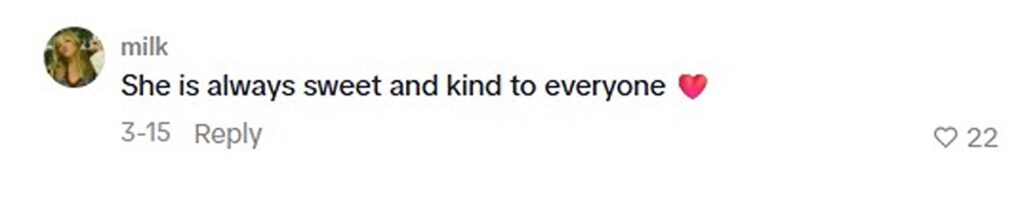 Social media comment on the post of Hollywood star Sydney Sweeney crashes a bachelorette party in Lisbon - chatting with the bride and posing for photos as the viral TikTok encounter racks up 362000 views.