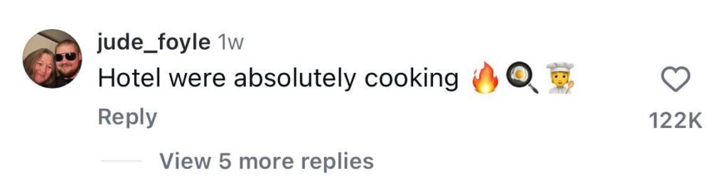 Social media comment on the post of Tourist goes viral after getting locked in a hilarious towel war with hotel cleaner in Egypt - their creative designs left millions in stitches with 8.7 million views online.