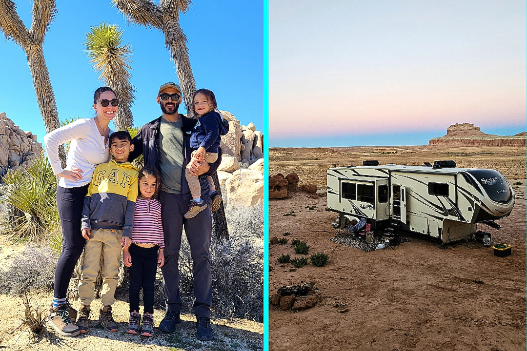 Family of five quit their jobs to live in an RV chasing the sun across America - spending under $1,000 a month on housing while their kids grow up exploring the country.