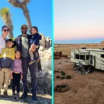 Family of five quit their jobs to live in an RV chasing the sun across America - spending under $1,000 a month on housing while their kids grow up exploring the country.