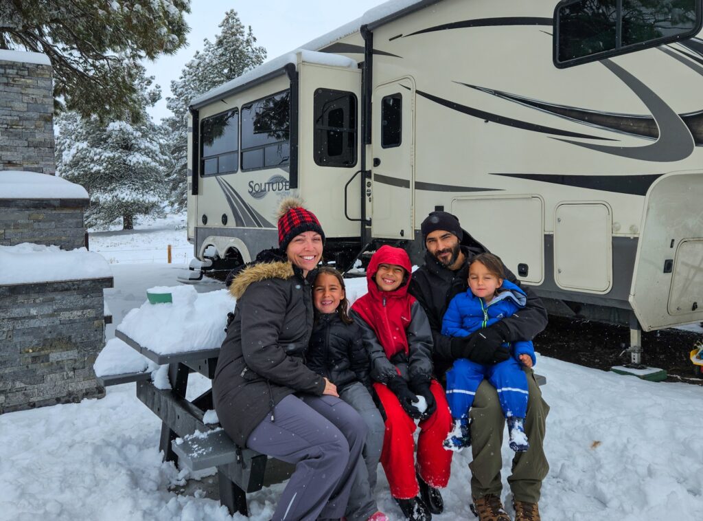 Family of five quit their jobs to live in an RV chasing the sun across America - spending under $1,000 a month on housing while their kids grow up exploring the country.
