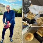 Music producer William Orbit says his three Grammy Awards trophies won for work with Madonna arrived smashed after a damaged DHL delivery from Venice to London.