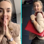 A savvy shopper snapped up a red Louis Vuitton bag worth over £1,000 for just £4 in a Manchester charity shop and now fans are debating if it is real.