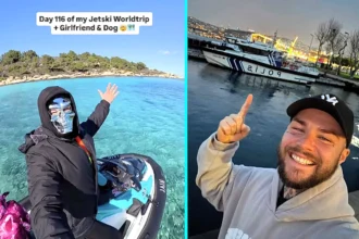 A German man has been travelling the world on a jet ski for over 120 days despite only riding one three times before - and plans to cross the Atlantic on his global adventure.