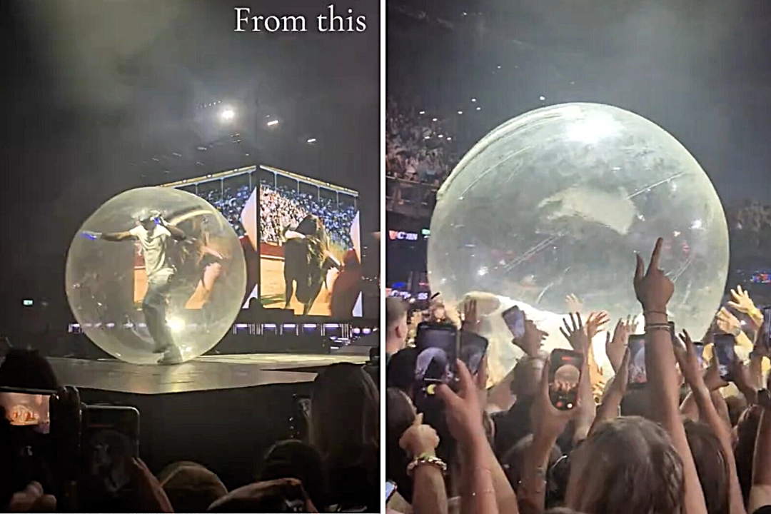 Akon stunned Dublin concertgoers by climbing into a giant inflatable bubble and crowd surfing across 3Arena, with footage of the hilarious stunt racking up 140,000 views online.
