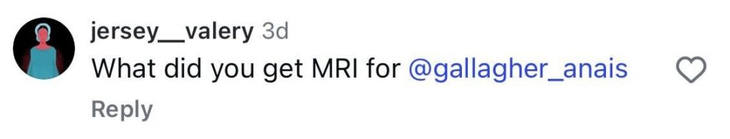 Social media comment on the post of Anais Gallagher sparked concern after sharing a hospital snap in a medical gown - but the model has now revealed the real reason behind her MRI scan.