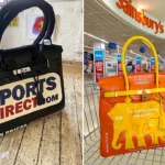 An artist is selling a supersized Sainsbury's bag for life inspired by the Hermes Birkin for £740,000. Vinay Hathi has also made giant versions of Sports Direct and Primark bags.