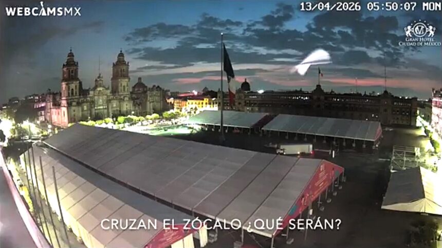 Bizarre winged creatures were caught on camera flying past a luxury hotel in Mexico City. The strange clip has gone viral with thousands debating what the mysterious objects really are.