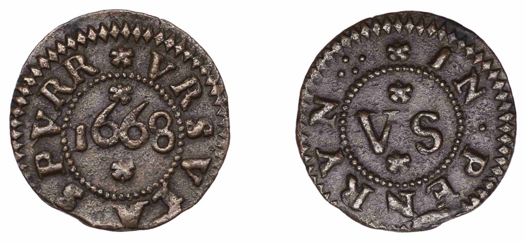 A rare collection of over 70 Cornish trade tokens from the 17th century, used as currency when governments failed to issue small change, is heading to auction with a £15,000 estimate.