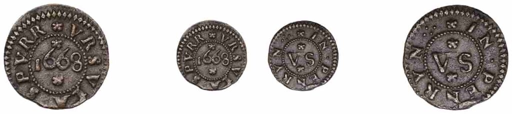 A rare collection of over 70 Cornish trade tokens from the 17th century, used as currency when governments failed to issue small change, is heading to auction with a £15,000 estimate.