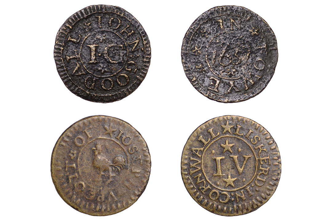 A rare collection of over 70 Cornish trade tokens from the 17th century, used as currency when governments failed to issue small change, is heading to auction with a £15,000 estimate.