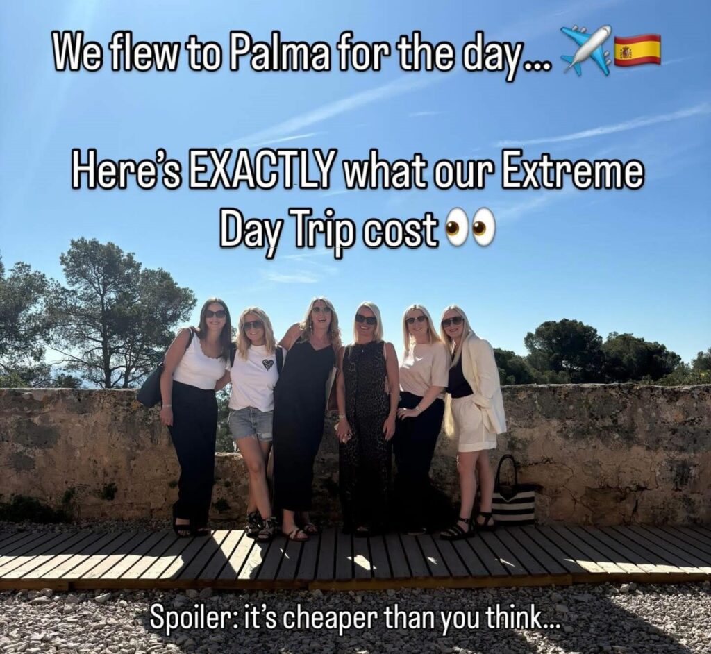 A group of friends flew to Palma, Spain and back in just 13 hours - squeezing in tapas, cocktails and sightseeing for around £150 each.