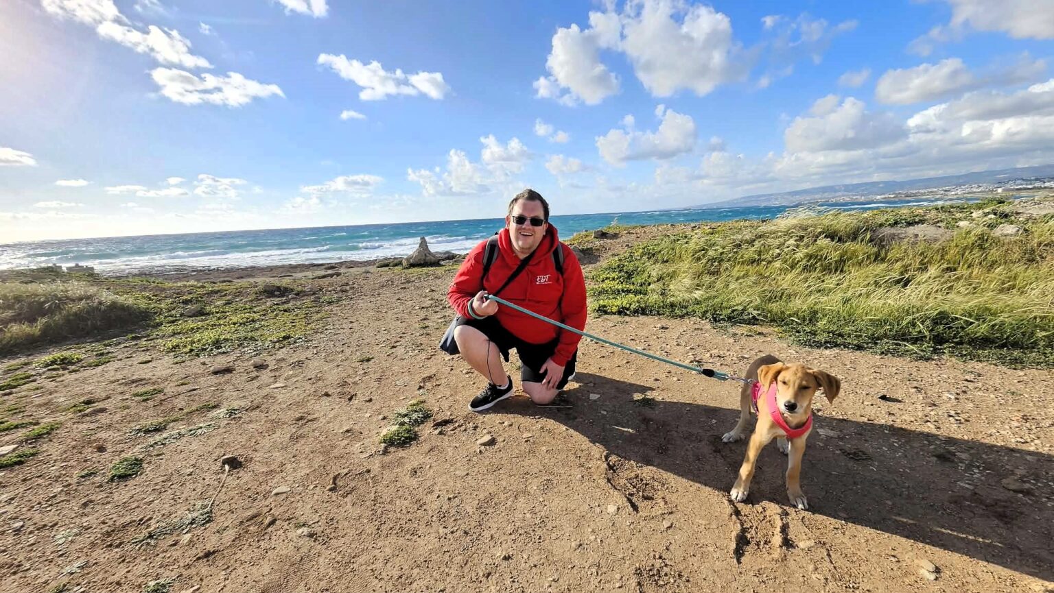 A man flew from the UK to Cyprus and back in one day just to walk rescue dogs on a beach. His return flights cost under £47 and he says it was worth every penny.
