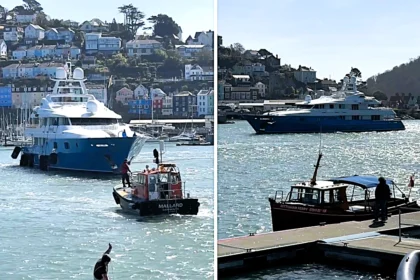 Superyacht Mosaique worth over £10m sails into Dartmouth where King Charles trained for the navy - the 165ft vessel costs £175,000 a week to charter plus expenses.