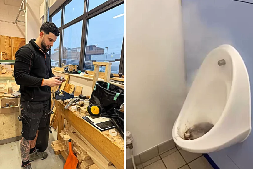 A plumber's video of a blocked urinal erupting like a witch's cauldron after sulphuric acid was poured in went viral with over three million views, baffling even the 10-year veteran.