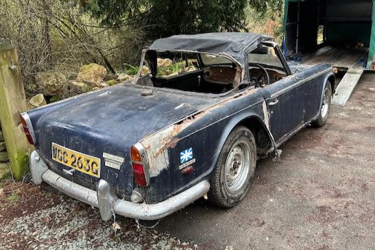 A 1968 Triumph TR5, one of fewer than 3,000 ever built, has emerged from 30 years in a garage in original condition and is heading to auction with a £15,000 estimate.