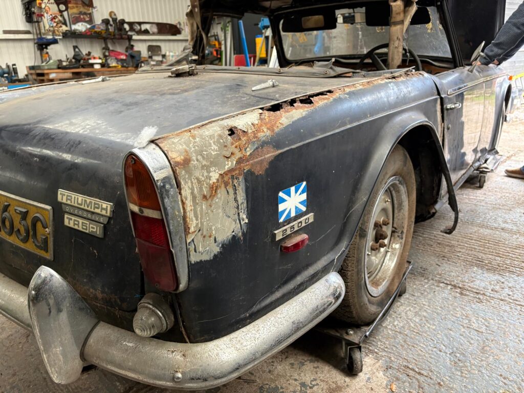 A 1968 Triumph TR5, one of fewer than 3,000 ever built, has emerged from 30 years in a garage in original condition and is heading to auction with a £15,000 estimate.