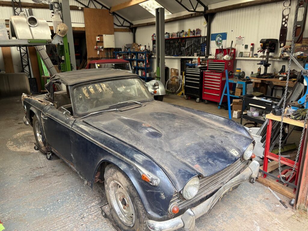 A 1968 Triumph TR5, one of fewer than 3,000 ever built, has emerged from 30 years in a garage in original condition and is heading to auction with a £15,000 estimate.
