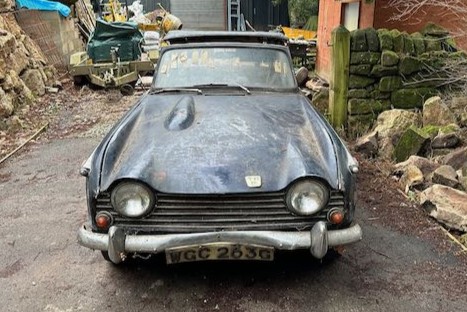 A 1968 Triumph TR5, one of fewer than 3,000 ever built, has emerged from 30 years in a garage in original condition and is heading to auction with a £15,000 estimate.