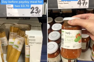 A British bargain hunter has revealed a two-ingredient recipe that can feed two people for just 70p - and it is perfect for those tight days just before payday.