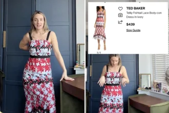 A savvy bargain-hunter couldn't believe her luck after spotting a Ted Baker dress worth over £300 hanging on a charity shop rail - and walking away with it for just £9.