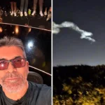 Simon Cowell claims he spotted proof of alien life over his LA garden after mysterious object streaks across the sky - but viewers say it was just a SpaceX rocket launch.