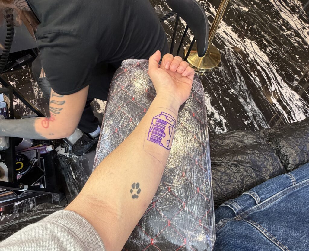 A student has left shoppers and supermarket staff stunned after getting his clubcard barcode tattooed on his arm so he never has to hunt for discounts again.