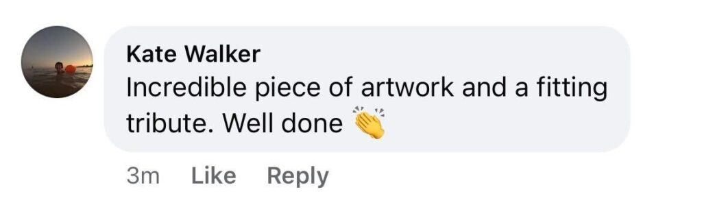 Social media comment on the post of Beach artist Fred Brown creates stunning sandy portrait tribute on Bridlington beach to mark Sir David Attenborough's 100th birthday - left deliberately unfinished.