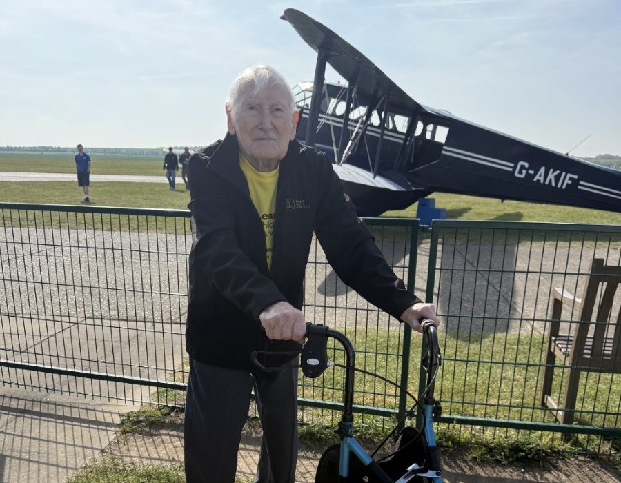 British pensioner Harry Heasman, 98, became the world's oldest wing walker just days before his 99th birthday, smashing the previous Guinness record.