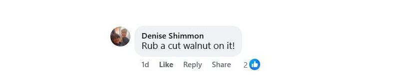 Mrs Hinch fans have revealed that rubbing a walnut on scratched wooden furniture removes water rings and marks, with the cheap kitchen staple costing just a few pence per fix.