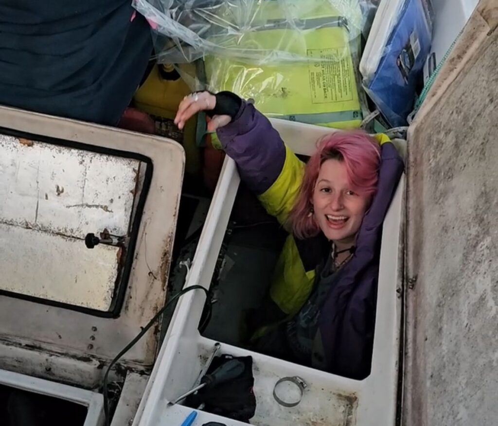 Sailor Claire, 28, was stranded for five days surviving on pistachios after her £2,200 Facebook Marketplace boat sank with just her dog onboard.