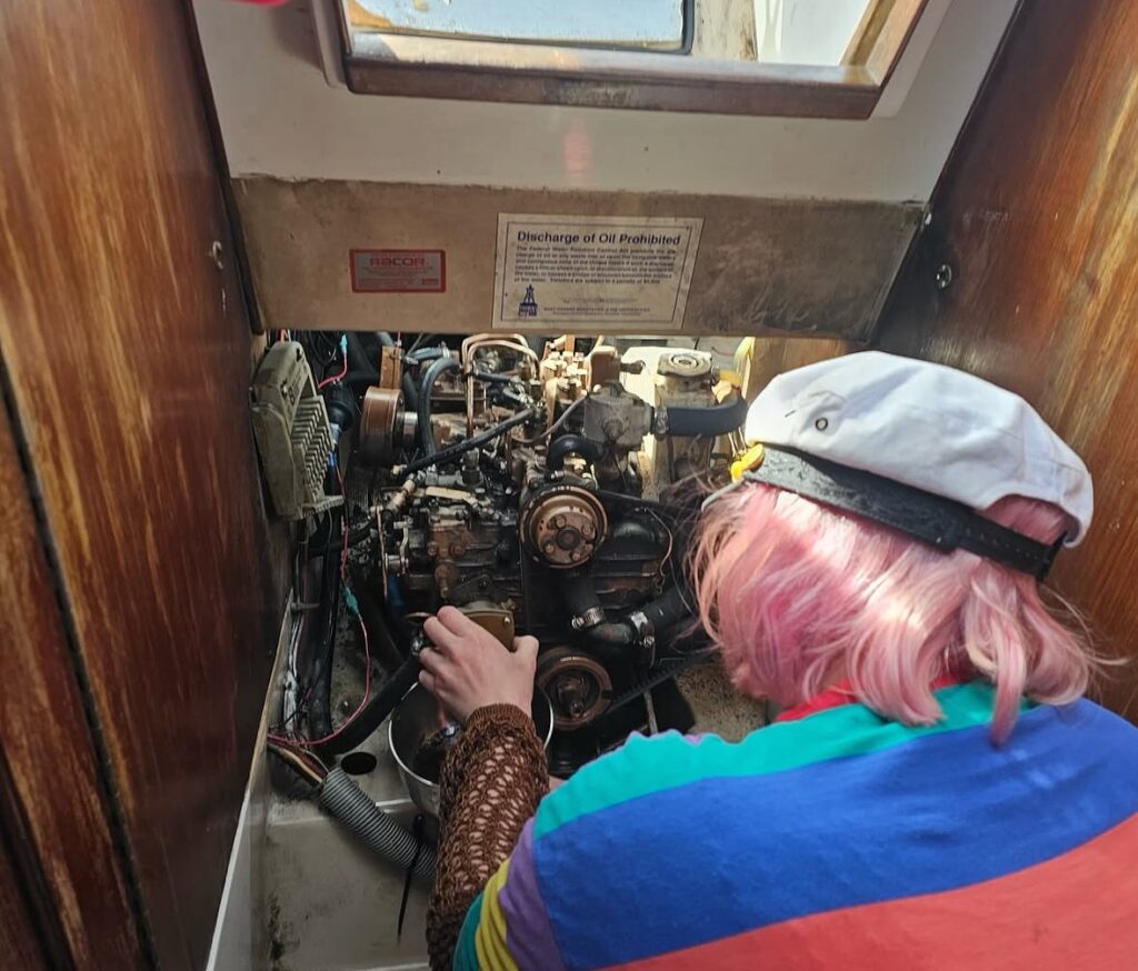 Sailor Claire, 28, was stranded for five days surviving on pistachios after her £2,200 Facebook Marketplace boat sank with just her dog onboard.