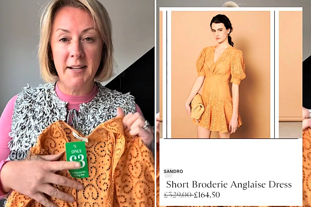 Bargain hunter reveals how she picked up a stunning designer dress worth more than 300 pounds for just 3 pounds in a local charity shop - and it's gorgeous.