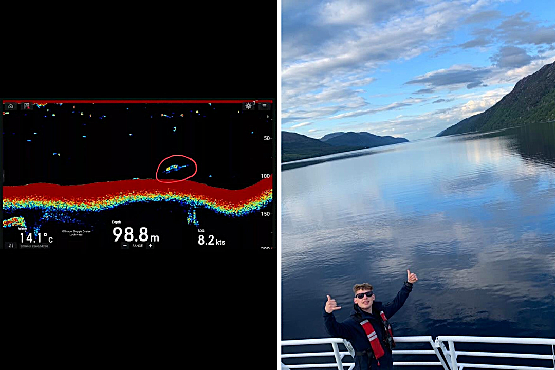 Loch Ness boat skipper Shaun Sloggie claims he's spotted Nessie on sonar - convinced the plesiosaur-shaped contact 300 feet down is the legendary monster.